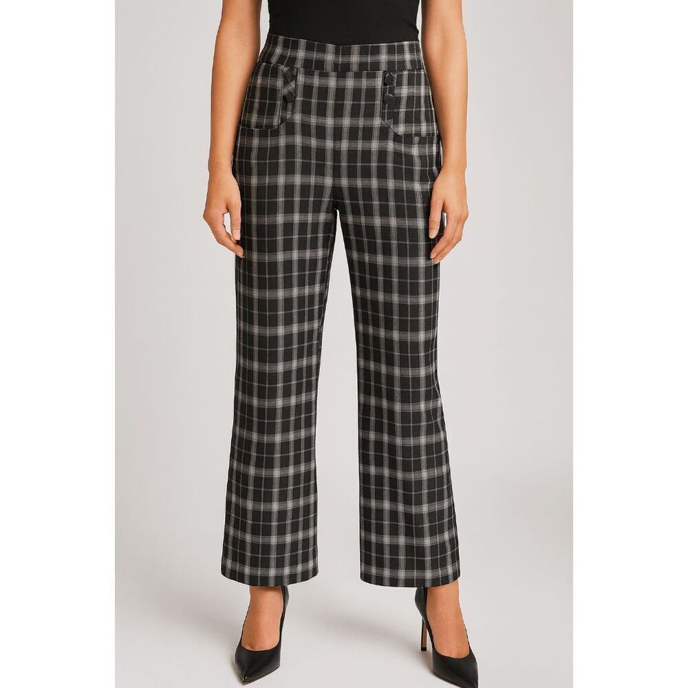 Unique Vintage 1940s Black Gingham High Waist Ginger Pants XS